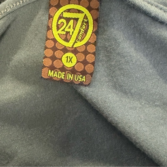 24/7 Comfort Empire Waist Maxi Dress Bishop Sleeves Size 1X - Picture 7 of 7